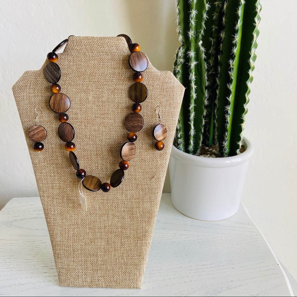 Brown glass necklace